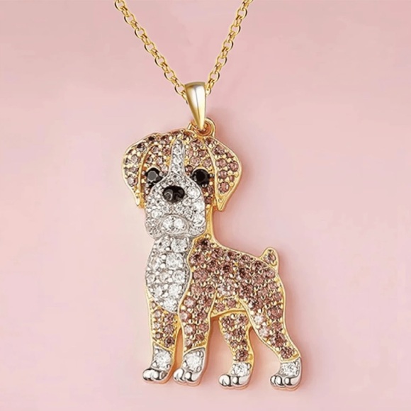 Boxer Rhinestone Necklace - Picture 2 of 3